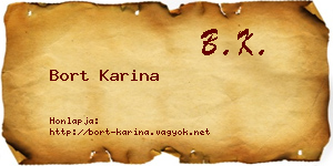Bort Karina névjegykártya
